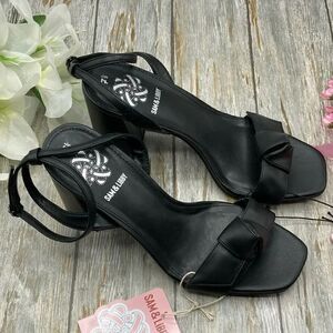 Women’s Sam & Libby Black Jordan High Heel Dressy Sandals Shoes Size 7.5